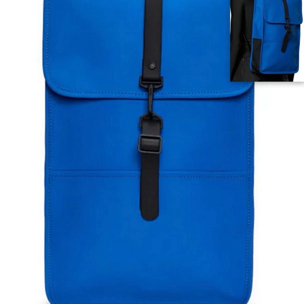 RAINS‎ Blue Waterproof Rolltop Rucksack - Picture 2 of 5